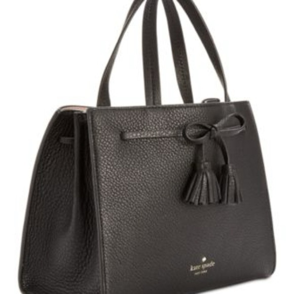 Kate Spade Pebbled Leather Hayes Street Isobel Satchel Black Small Bag - Picture 4 of 15